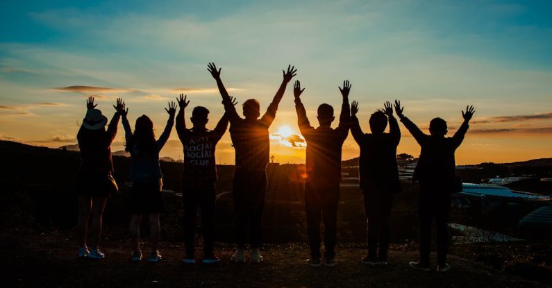 Teamwork - People Silhouette during Sunset